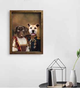 Evcil Dostlara Özel Portre Doğal Masif Ahşap Çerçeveli Tablo 45x65cm-28