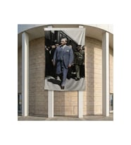 Yürüyen Atatürk Portresi Poster Bayrak Premium Raşel Kumaş ATA77 2x3m