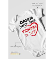 Dayım süper ama yengem bir tane Kısa Kollu Bebek Body %100 Pamuk