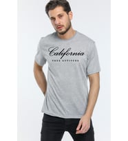 Erkek Bisiklet Yaka El Yazılı Brooklyn Baskılı Tshirt SPR25TS32 (Grimelanj)
