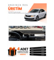 SKODA RAPİD (2013-2017) Uyumlu Torpido Koruma Örtüsü Oto Kılıfı - Siyah Bej