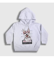 Presmono Unisex Çocuk Beyaz Beware Husky Dog Köpek Kapüşonlu Sweatshirt 411758tt