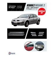 Renault Megane 2 Sedan 2002 - 2006 Krom Aksesuar Seti Paslanmaz Çelik