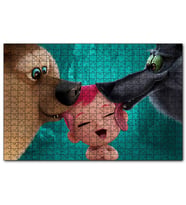 Cakapuzzle Leylekler Filmi Kurt Ayı ve Bebek  Puzzle Yapboz MDF (Ahşap) (120 Parça)