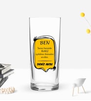 BK Gift Kişiye Özel İsimli DTF Rakı Sözleri Mottolu Rakı Bardağı-4, Arkadaşa Hediye, Sevgiliye Hediye