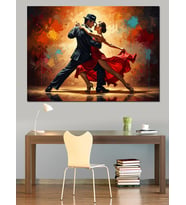 Tutkuyla Dans Eden Modern Çift Dekoratif Kanvas - Mdf Ahşap Tablo