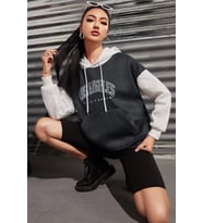 Unisex Los Angeles Baskılı Sweatshirt (Siyah)