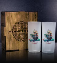 eJOYA Kişiye Özel Kutusunda Yelkenli Tasarım 2'li Rakı Bardağı Hediye Seti 111299