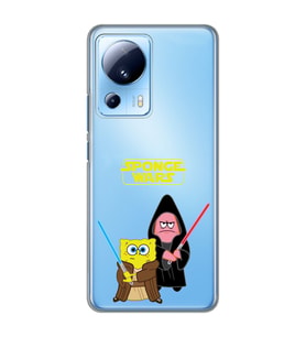Xiaomi Mi 13 Lite Uyumlu Sunger Bob Star Wars Desenli Şeffaf Telefon Kılıfı