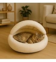 Afrodit Pet Kedi Köpek Yuvarlak Yatak Peluş Sıcak ve Yumuşak Puf Yatak