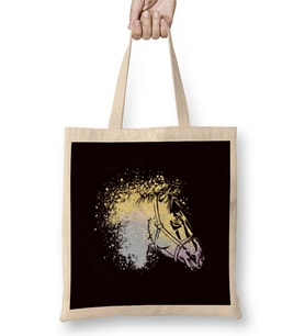 Horse Head Abstract Horses Riding Equestrian Sport Saddle Bez Çanta Uzun Saplı