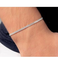 925 Ayar Gümüş Gurmet Zincir Bileklik 0.40 MM 21 CM