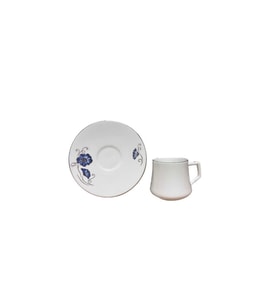EVALİZA NOSTALJI KELEBEK MAVI DOUBLE 6LI KAHVE SET