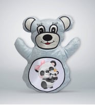 BK Gift Sevimli Sevimli Pandalar Tasarımlı Mavi Ayıcık Yastık-2