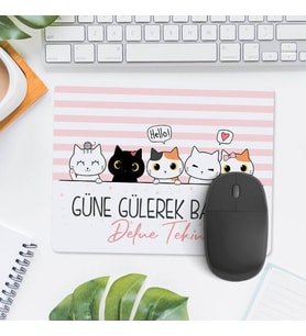 Kişiye Özel Güne Gülerek Başla Sevimli Mousepad