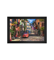 Manzara Temalı Kanvas Tablo 50 x 70 cm Siyah Çerçeve
