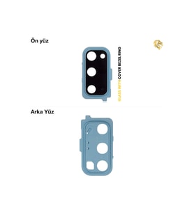 Samsung Galaxy S20 ile Uyumlu Kamera Lensi Full Mavi Kamera lensi sade lens kamera camı kamera merceği
