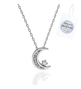 Swarovski Zirconia Taşlı Hilal & Yıldız Kolye