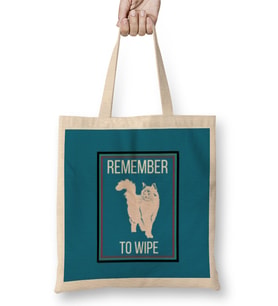 REMEMBER TO WIPE CAT Bez Çanta Uzun Saplı