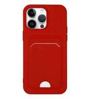 Newface Apple iPhone 14 Pro Kılıf Kelvin Kartvizitli Silikon - Kırmızı