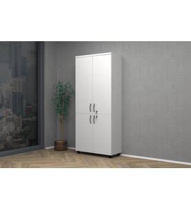 Vena Tam Kapak Ofis Dosya Dolabı 80x35x185cm (Beyaz)