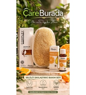 ÇareBurada Selülit Bakım Seti  Portakal Yağı 20 ml. & Selülit Bakım Yağı 125 ml. & Kabak Lifi  Sık
