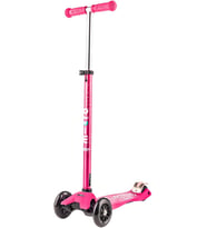 Maxi Deluxe LED pedallı scooter, 3 tekerlekli, LED lambalı tekerlekler, devrilme sistemi, yüksekliği ayarlanabilir, 5 – 12 yaş, erkek ve kız çocukları için