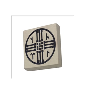 Tengricilik Sembolü Baskılı Taş Magnet 5X5