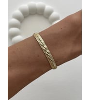 Özel Seri Desenli Ezme Gurmet Zincir Gold Bileklik