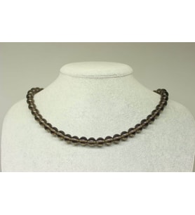 Duman Kuvars Taşı Kolye 8mm (Klipsli)