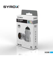 Syrox SC20B Araç Çakmaklık Şarj Aleti 3.1Amper Çift USB Giriş