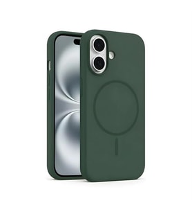 Coverzone ?phone Air ile Uyumlu Kadife ?� Y�zeyli Premium Silikon K?l?f MagSafe ile Uyumlu Kablosuz ?arj Destekli Darbe Emici Yumu?ak Dokulu Koruma Tasar?ml? Telefon K?l?f? Haki