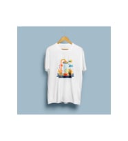 Oversize Duş Başlığı ve Güneş tasarım unisex T -shirt