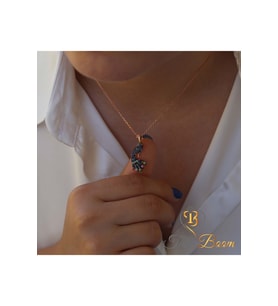 Tavuskuşu Kolye, Nazar Boncuklu, Sevimli Tavus Kuşu Gümüş Kolye,tavuskuşu Takıları