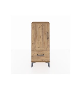 Arges Komodin 2 Raflı Tek Çekmeceli Tek Kapaklı 44x30x106 Çam-Çam