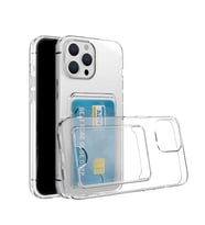 iPhone 14 Pro Kılıf Kartlıklı Şeffaf Setra Clear Silikon Kapak (Renksiz)