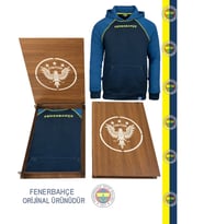 Fenerbahçe Orijinal Lacivert Kapüşonlu Sweat Hediyelik Ahşap Kutulu