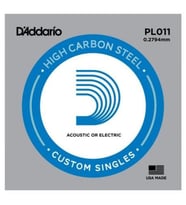 D’Addario XSPL011 Elektro ve Akustik Tek Tel – E (Mi), XS Yüksek Karbonlu Çelik