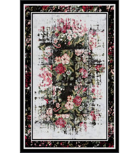 Eliana Home Baskılı, Yıkanabilir Kaymaz Taban Salon Halısı LNA0574 100x150 cm (Siyah)