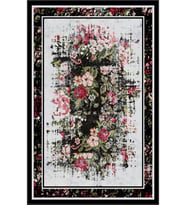 Eliana Home Baskılı, Yıkanabilir Kaymaz Taban Salon Halısı LNA0574 100x150 cm (Siyah)