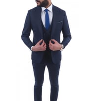Jan Carlucci Slimfit Yelekli Drop 6 Takım (Lacivert)