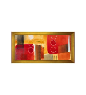 Soyut Şekiller Motifli Kanvas Tablo 50 x 70 cm Gold Çerçeve