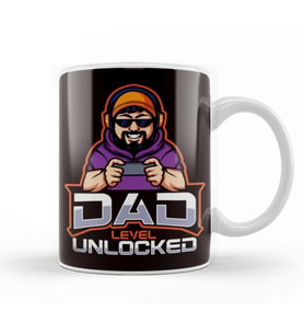 Dad Level Unlocked Daddy Gamer Newborn Baby Children Father Kupa Bardak Porselen