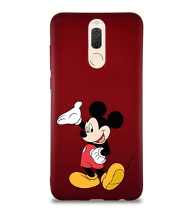 Huawei Mate 10 Lite Soft Premier Kapak Mickey Mouse-C Tasarımlı Silikon Kılıf - Mürdüm (Şeffaf)