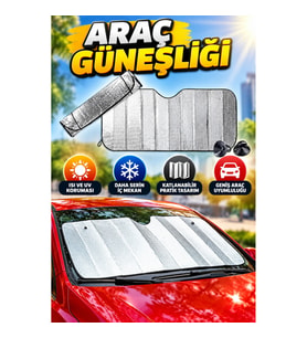 Katlanabilir Araç Ön Cam Güneşliği – Isı ve UV Yansıtıcı Dacia Duster Honda Civic Ford Focus Skoda S