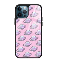 iPhone 13 Pro Pembe Saturn Tasarımlı Glossy Telefon Kılıfı
