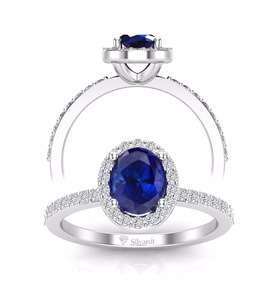 1.50 Karat Pırlantalı Safir Yüzük