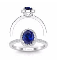 1.50 Karat Pırlantalı Safir Yüzük
