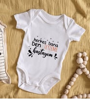 BK Kids Herkes Bana Ben Teyzeme Hastayım Tasarımlı Bebek Body Zıbın - Model 1