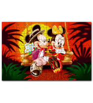 Cakapuzzle Romantik Mickey ve Minnie Mouse Puzzle Yapboz MDF (Ahşap) (120 Parça)
